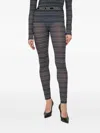 Patrizia Pepe Logo Waistband Patterned Trousers In Gray