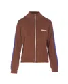 Patrizia Pepe Logo Zip Sweatshirt In Brown