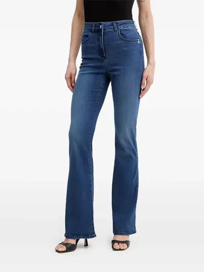 Patrizia Pepe Logo-detail Jeans In Blue