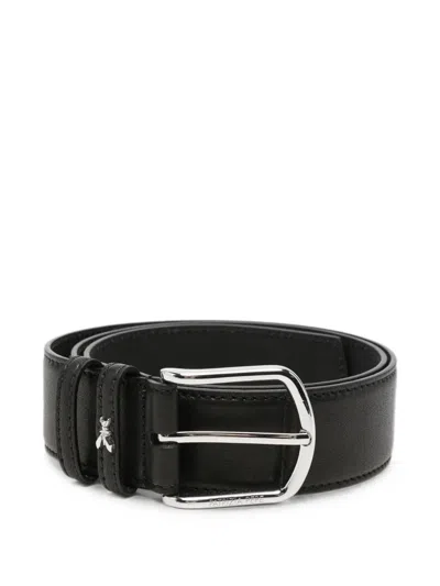 Patrizia Pepe Logo-detail Leather Belt In Black