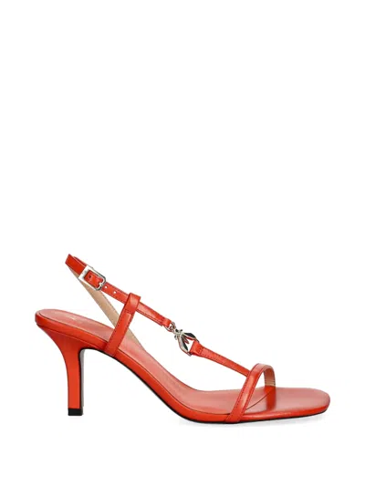 Patrizia Pepe Logo-embellishment Sandals In Red