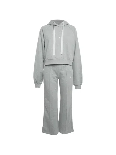 Pre-owned Patrizia Pepe Logo-embossed Knit Sweater And Trousers Set In Gray