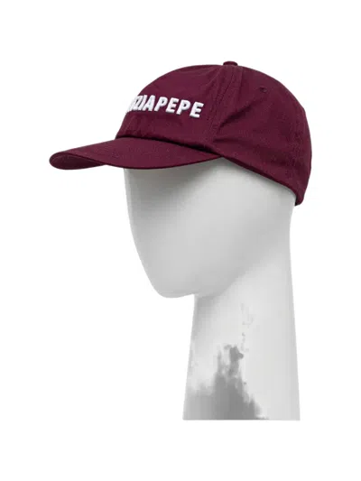 Patrizia Pepe Logo-embroidered Baseball Cap In Burgundy