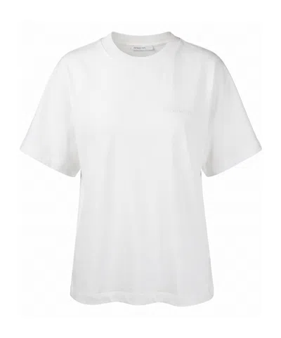 Patrizia Pepe Logo-embroidered Wide-sleeve T-shirt In White