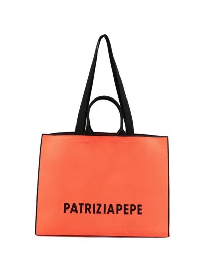 Patrizia Pepe Logo-intarsia Tote Bag In Red