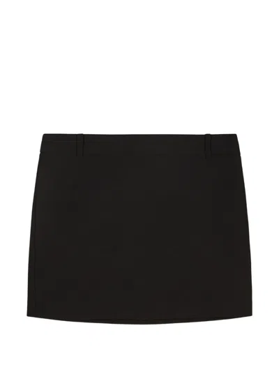 Patrizia Pepe Logo-plaque Belt-loop Mini Skirt In Black