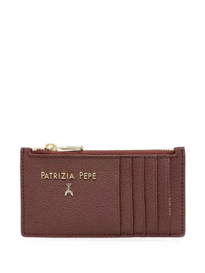 Patrizia Pepe Logo-plaque Cardholder In Brown