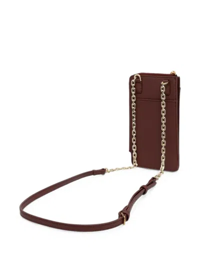 Patrizia Pepe Logo-plaque Chain-strap Phone Case In Burgundy