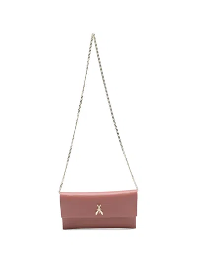 Patrizia Pepe Logo-plaque Clutch Bag In Pink