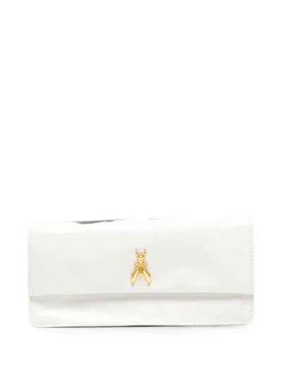 Patrizia Pepe Logo-plaque Clutch Bag In White