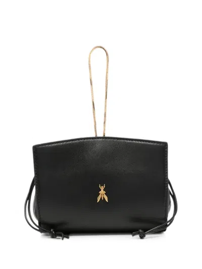 Patrizia Pepe Logo-plaque Drawstring Clutch Bag In Black