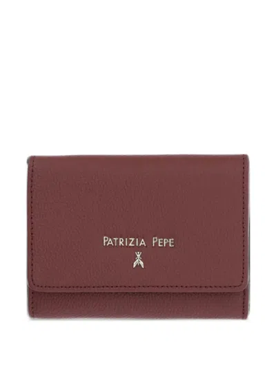 Patrizia Pepe Logo-plaque Pebble-grain Wallet In Purple