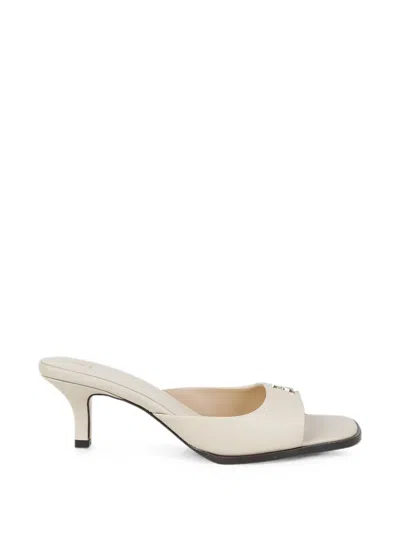 Patrizia Pepe Logo-plaque Sandals In Neutral