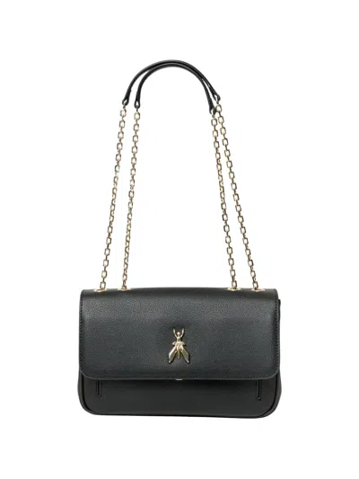 Patrizia Pepe Logo-plaque Shoulder Bag In Black