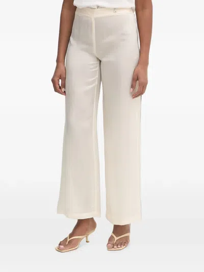 Patrizia Pepe Logo-plaque Wide-leg Trousers In Animal Print