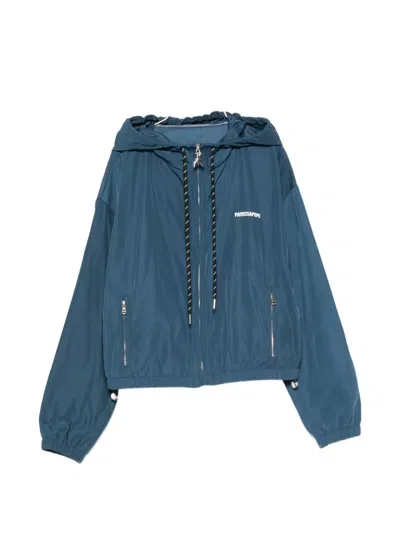 Patrizia Pepe Logo-print Hooded Jacket In Blue