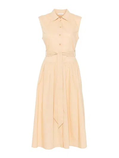 Patrizia Pepe Long Chemisier Dress In Yellow