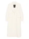 Patrizia Pepe Long Coat With Revers Collar In Neutral