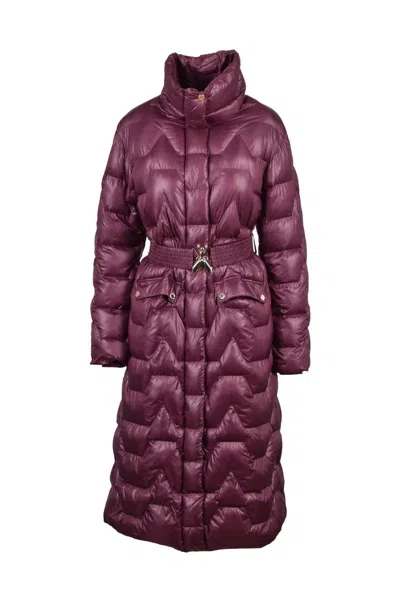 Patrizia Pepe Long Down Jacket - Purple In Burgundy
