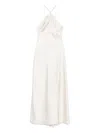 Patrizia Pepe Light Beige Maxi Dress With Keyhole Detail In White