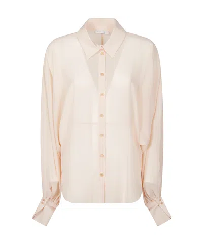 Patrizia Pepe Long Sleeve Blouse In Neutral
