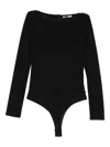 Patrizia Pepe Long-sleeve Bodysuit In Black
