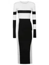 Patrizia Pepe Colour-block Midi Dress In Bianco/nero