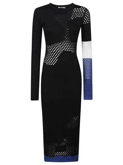 Patrizia Pepe Long Sleeve Dress In Resilia Black