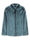 Patrizia Pepe Long-sleeve Faux-fur Coat In Green