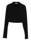 Patrizia Pepe Long-sleeve High-neck Top In Black