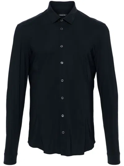 Patrizia Pepe Long-sleeve Jersey Shirt In Blue