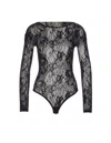 Patrizia Pepe Sheer Floral Lace Long Sleeve Top In Multi