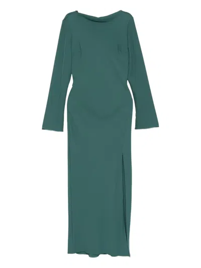 Patrizia Pepe Long Sleeve Midi Dress In Green