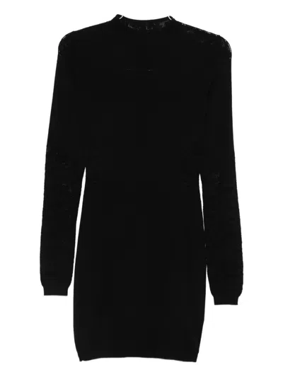 Patrizia Pepe Long-sleeve Mini Dress In Black
