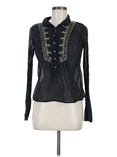 Pre-owned Patrizia Pepe Long Sleeve Polo Shirt In Black