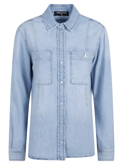 Patrizia Pepe Long Sleeve Shirt In Blue