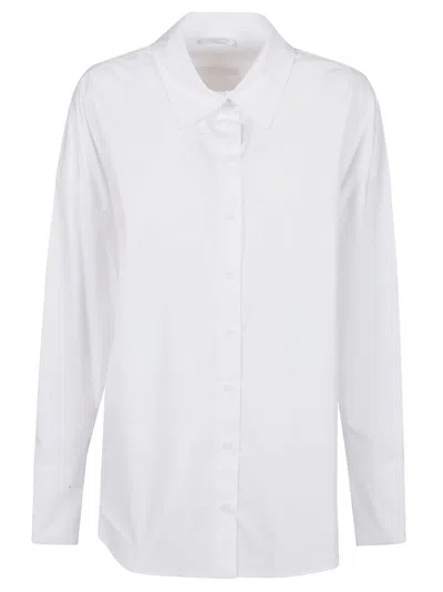 Patrizia Pepe Long Sleeve Shirt In Bianco Ottico