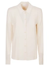 Patrizia Pepe Pleated-detail Shirt In Ivory Skin