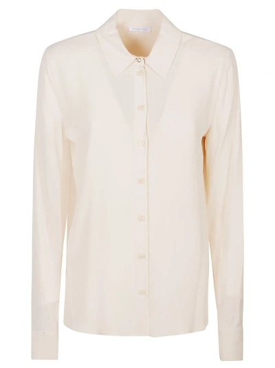 Patrizia Pepe Long Sleeve Shirt In Ivory Skin