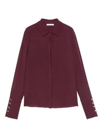 Patrizia Pepe Long Sleeve Shirt In Burgundy