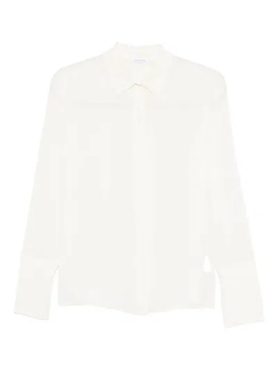 Patrizia Pepe Long-sleeve Silk Shirt In White