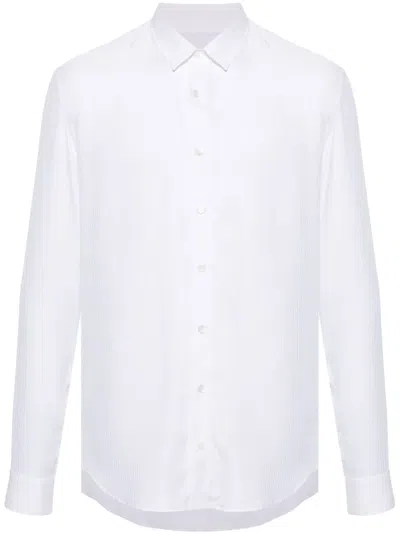 Patrizia Pepe Long-sleeve Striped-jacquard Shirt In White