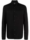 Patrizia Pepe Long-sleeved Button-up Shirt In Black