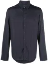 Patrizia Pepe Long-sleeved Button-up Shirt In Blue