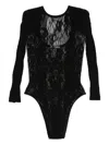 Patrizia Pepe Long-sleeved Lace Body In Black