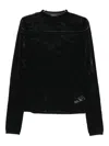 Patrizia Pepe Long-sleeved Sweater In Black