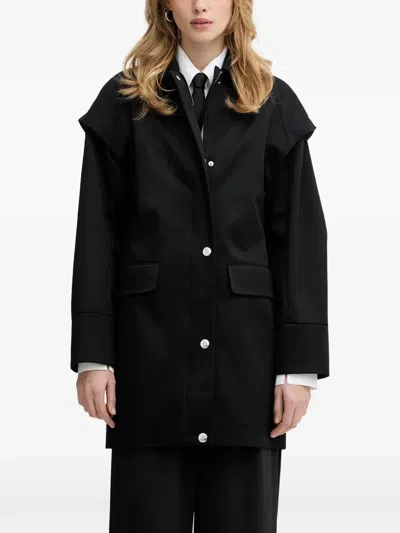 Patrizia Pepe Long-sleeves Coat In Black