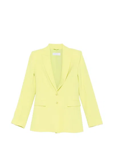 Patrizia Pepe Long-sleeve Buttoned Blazer In Yellow