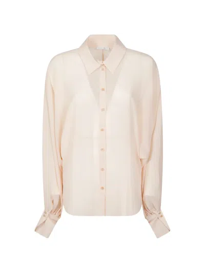 Patrizia Pepe Long-sleeve Buttoned Shirt In Neutral