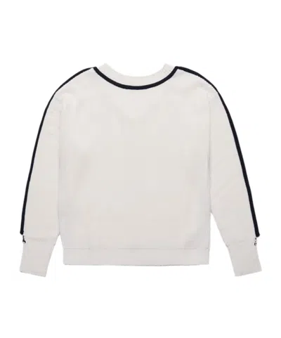 Patrizia Pepe Contrast-trim Zip-detail Sweatshirt In Neutral